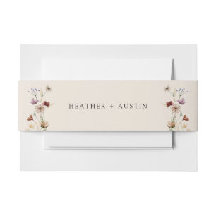 Faire-part Bandeau de ventre de mariage Boho Wildflower