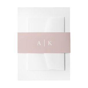 Faire-part Bandeau de ventre d'invitation rose avec monogramm