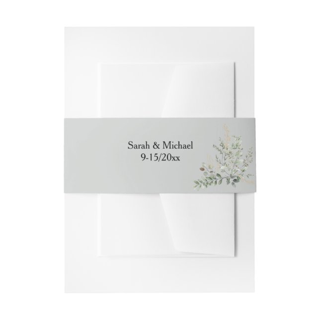 Faire-part Bandeau ventral de verdure d'eucalyptus (Devant example)