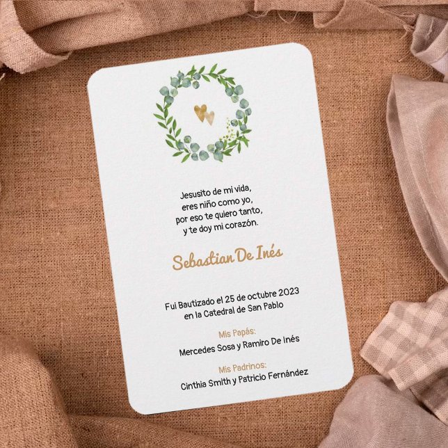 Faire-part Bautizo Estampita Estampa Signet Baptême (Créateur téléchargé)