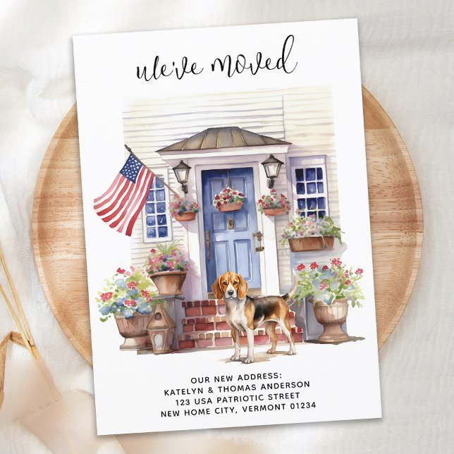 Faire-part Beagle Patriotique Personnalisé Animaux de Compagn (Créateur téléchargé)