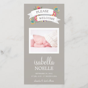 FAIRE-PART BÉBÉ BOTANIQUE ANNONCE DE NAISSANCE