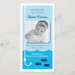 Faire-part bébé de pêche à marée basse