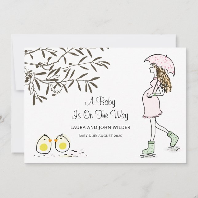 Faire-part Bébé en route s'attendant à la grossesse de maman (Devant)