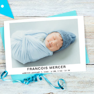 Faire-part Bébé garçon photo collage de naissance