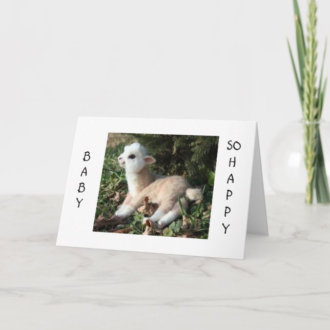 FAIRE-PART BÉBÉ LAMA DIT HEUREUX POUR VOUS ET NOUVEAU BÉBÉ (Devant)