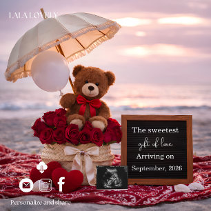 Faire-part Bébé Romantique Révélation Annonce de grossesse ca