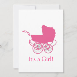 Faire-part bébé rose rétro