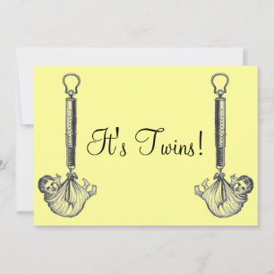 Faire-part bébé Twin vintage