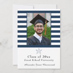 Faire-part Bécasseau marine moderne Bande blanche