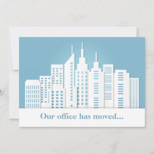 Faire-part Belle Changement d'Adresse d'Affaire de Toit Bleu