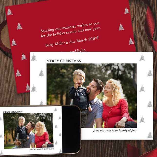 Faire-part Bientôt la famille de quatre photos vacances Gross (Holiday Card and Pregnancy Announcement from your soon to be family of four)