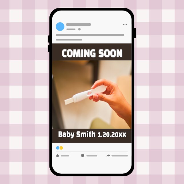 Faire-part Bientôt, Les Médias Sociaux Testent Positif La Gro (Coming Soon Pregnancy Stick Baby Announcement)