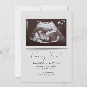 Faire-part Bientôt Photo Baby Scan Grossesse
