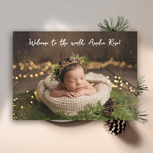 Faire-part Bienvenue à World Calligraphy Minimalist Photo Bab