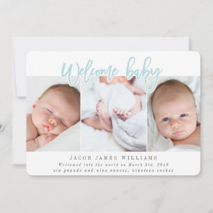 FAIRE-PART BIENVENUE BABY-BLEU