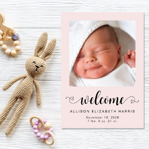 Faire-part Bienvenue Baby Girl Photos Naissance
