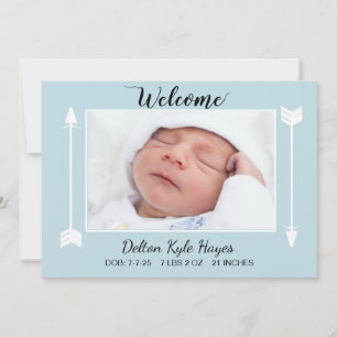 Faire-part Bienvenue Photo bébé nouveau-né garçon