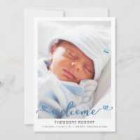 Bienvenue Typographie Cœur Bébé Garçon Photo