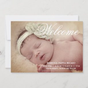 Faire-part Bienvenue Typographie Défiler Nouveau bébé Personn