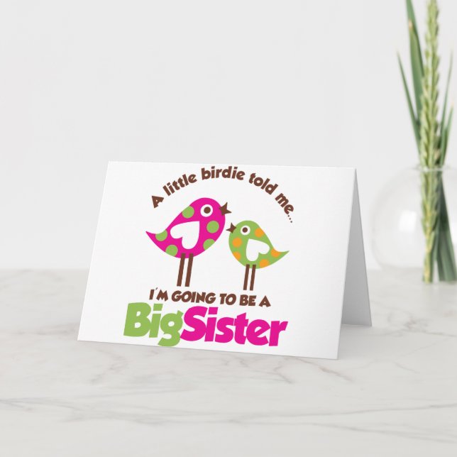 Faire-part Birdie Va Être Une Grande Soeur (Devant)