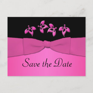 Faire-part Black and Pink Enregistrer la carte postale Date