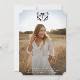 Faire-part Black Caduceus MD Docteur en médecine