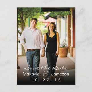 Faire-part Black Fade Photo Enregistrer la carte postale Date