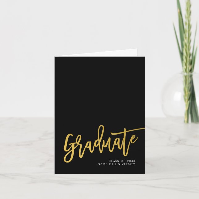 Faire-part Black Gold Modern Graduate Photo Classe De (Devant)