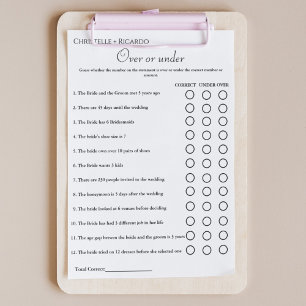 Faire-part Black Over ou sous la douche nuptiale jeu