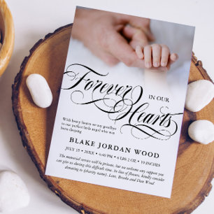 Faire-part Black White Forever Dans Nos Coeurs Baby Memorial