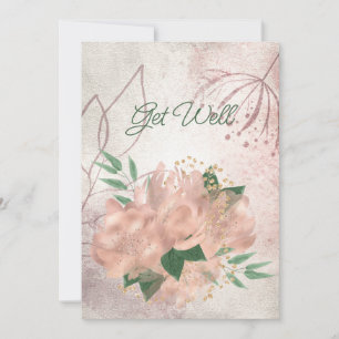 Faire-part Blank Pale Rose Satin Floral Obtenez Bonne Annonce