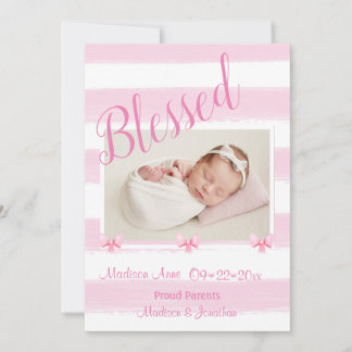 Faire-part Blessé Pink Photo Script Personnaliser La Naissanc