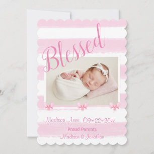 Faire-part Blessé Pink Photo Script Personnaliser La Naissanc