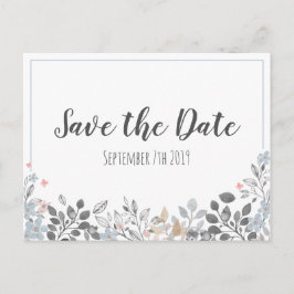 Faire-part Bleu Botanique Enregistrer La Date Carte Postale M