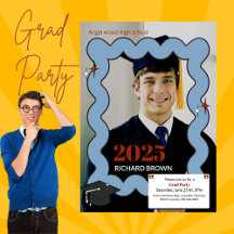 Bleu clair rétro squiggle graduation ondulée