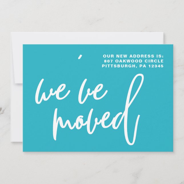 Faire-part Bleu et blanc Grilles Changement d'adresse (Devant)