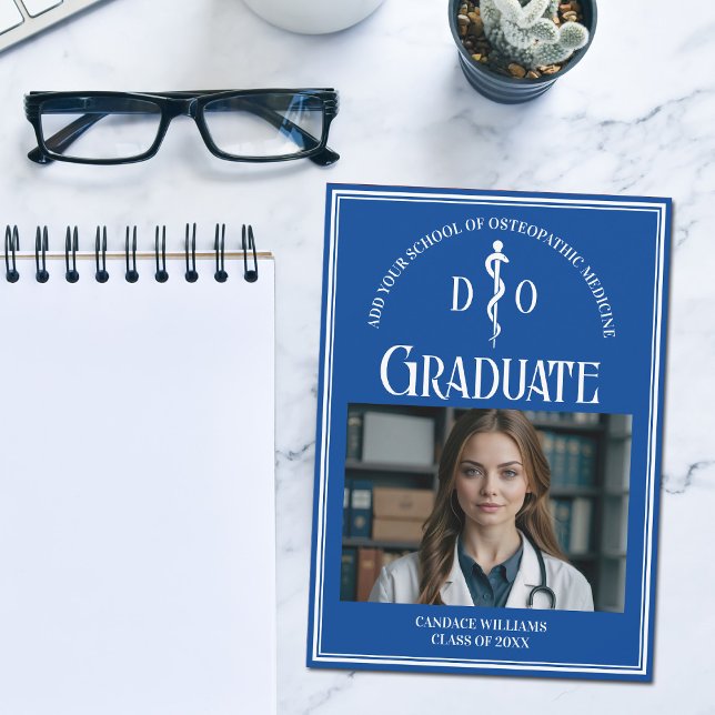 Faire-part Bleu Ostéopathique Médicale School Graduation Phot (Créateur téléchargé)