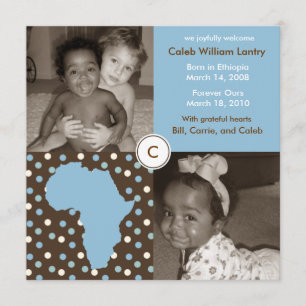 Faire-part Bloc de l'Afrique : Polkas bleues