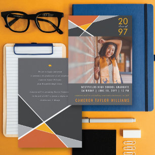 Faire-part Blocs de couleur géométriques modernes Géographie 