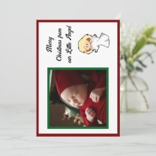 Faire-part Blonde Baby Angel, Cartoon de Noël pour les fêtes