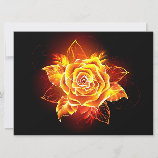 Faire-part Blooming Fire Rose (Devant)
