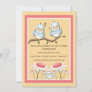 Faire-part Blue Bird Nouveau bébé