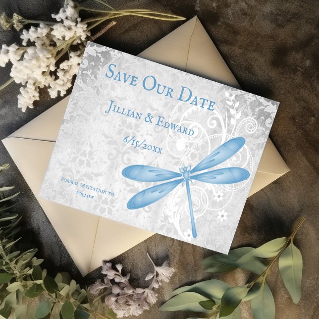 Faire-part Blue Dragonfly Enregistrer La Date Annonce (Blue Dragonfly Save the Date)