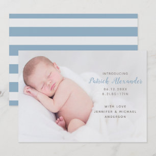 Faire-part Blue moderne Introduire Baby Boy Photo