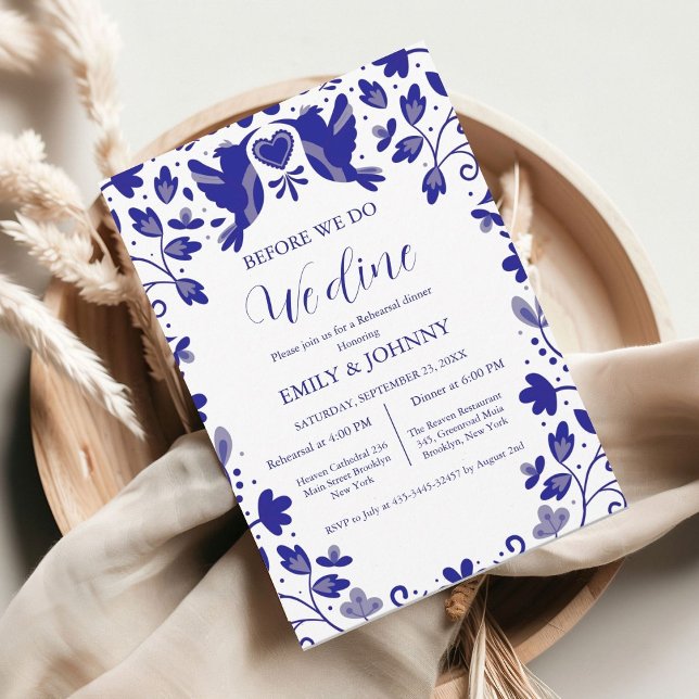 Faire-part Blue Talavera avant le dîner de répétition (Créateur téléchargé)