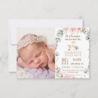 Blush Floral Woodland Nouveau bébé fille photo nai