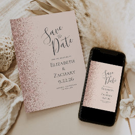 Faire-part Blush Rose Rose Gold Enregistrer la date