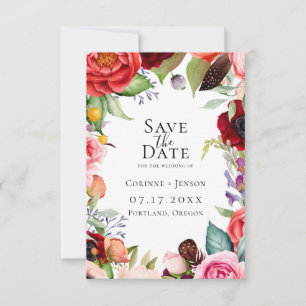 Faire-part Bohème Blooms Enregistrer La Date
