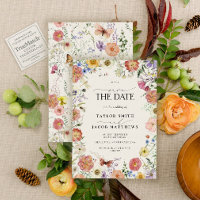 Faire-part Boho Chic de Fleur Sauvage Pressée Mode